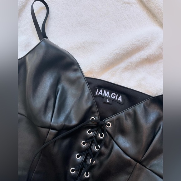 I.AM.GIA CHAMONIX faux corset edgy top - Picture 2 of 2